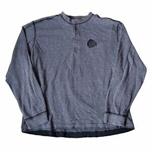 Salute Henley Long Sleeve Shirt Men’s XL Gray Blackhawks Logo